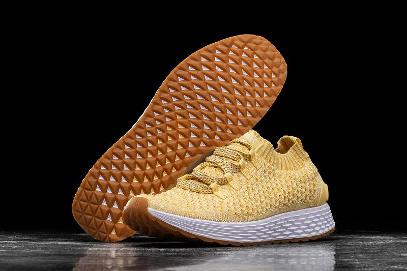 Men's Nobull Honey Knit Running Shoes Yellow | SG M2026Q